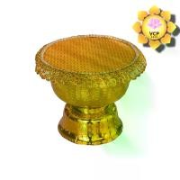 ราคา [ส่งฟรี] พานทูลเกล้า พานพร้อมผ้าคลุมพาน สีทอง พลาสติก ขนาด 16,18,20,22,24 ซม. (1732253763001158019)