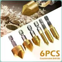 ราคา ดอกสว่าน 6 ชิ้น ดอกสว่าน ชุดดอก ไทเทเนียมเคลือบแกนไม้ดอกสว่าน ขนาด 6-19 mm สำหรับ งานไม้ พลาสติก แผ่น PVC ดอกเจาะผาย ดอกเจาะผายหัว (1731358917188946605)