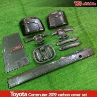 ราคา เบ้ามือเปิด ครอบมือดึง ครอบกระจก คิ้วท้าย รถตู้ Hiace commuter 2019 2020 2021 2022 2023 hiace300 สี carbon (1729710098515331350)