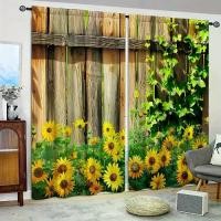 ราคา ผ้าม่าน พิมพ์ลายดอกทานตะวัน เซ็ต 2 ชิ้น สำหรับหน้าต่างห้องนอนและห้องนั่งเล่น โพลีเอสเตอร์กึ่งโปร่งแสง พร้อมแถบรูด กระเป๋าคันโยก ซักเครื่องได้ เหมาะสำหรับห้องนั่งเล่น ห้องครัว และตกแต่งห้องอื่นๆ (17320