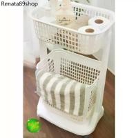 ราคา ❄Itimtoys ตะกร้า ตะกร้าผ้า ตะกร้าผ้ามีล้อลาก 2 ชั้น สีขาว✷ (1731798528512067786)
