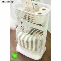 ราคา ZQH Itimtoys ตะกร้า ตะกร้าผ้า ตะกร้าผ้ามีล้อลาก 2 ชั้น สีขาว (1732108487251364386)