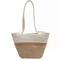 ราคา กระเป๋าฟางทอ เรียบง่าย สำหรับผู้หญิง ความจุมาก มาใหม่ เหมาะสำหรับวันหยุดและชายหาด ตะกร้า สไตล์สิริ สะพายไหล่เดียว กระเป๋าสะพายใต้วงแขน mlb กระเป๋า shoulder bag (1731257029278926584)