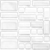 ราคา ชุดจัดระเบียบลิ้นชักพลาสติกใส 25 ชิ้น อเนกประสงค์ 4 ขนาด ถาดจัดระเบียบลิ้นชักห้องน้ำและโต๊ะเครื่องแป้ง ถังขยะ (1732303027477842869)