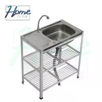 ราคา HOMENINE ซิ้งค์ล้างจาน อ่างล้างจาน สแตนเลส 3ชั้น มีก๊อก (80 cm.) บรอนซ์ ก๊อกน้ำบาร์ อ่างในครัว ซึ้ง ล้าง (1729455625828076365)