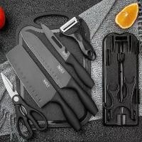 ราคา มีดสแตนเลสสำหรับทำครัว กล่องสี 7 ชิ้น มีดทำครัว กรรไกร เขียง ชุดที่ใส่มีดทำครัว (1731894478312343374)