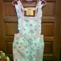 ราคา ผ้ากันเปื้อน ลายดอกกุหลาบสีม่วง (1729433154400783221)