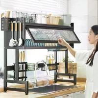 ราคา ที่คว่ำจานแสตนเลสคร่อมอ่างล้างจานพร้อมที่ใส่ช้อนส้อมตะขอเสริม รับน้ำหนัก 30 kg ที่วางจานแบบคร่อมซิงค์ล้ง สําหรับห้องครัว อ่างล้างจาน ตู้กับข้าว (1729825759879662397)