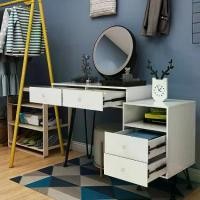 ราคา โต๊ะแต่งหน้าลิ้นชักไม้ห้องนอนชุดโต๊ะเครื่องแป้งแบบบูรณาการพร้อมไฟ โต๊ะเครื่องแป้งผู้ชาย โต๊ะ เครื่องแป้ง นั่ง พื้น (1731373177759368463)