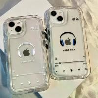 ราคา เคสซิลิโคนนิ่มสำหรับ IPhone เคส TPU ใสกันกระแทก ซีรีส์คู่รัก ฟังเพลง เข้ากันได้กับ IPhone 15 14 13 11 12 Pro XS Max X XR 7+8 Plus (1729785906154146309)