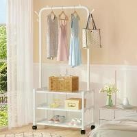 ราคา LightLoft ความคงทน ราวผ้า ราวตากผ้า ราวแขวนผ้ามินิมอล ราวแขวนผ้ามีล้อเลื่อนพร้อมชั้นวาง รุ่น 2035 (1731080669013641519)