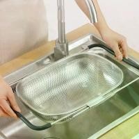 ราคา ตะกร้ากรองอ่างล้างจาน พร้อมด้ามยางขยายได้ ความจุมาก เหมาะสำหรับผักและผลไม้ ราวตากผ้า (1732126385841604891)