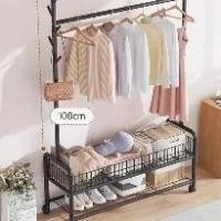 ราคา ไม้แขวนเสื้อ ราวแขวนหมวก ชั้นวางกระเป๋า ราวแขวนผ้า พร้อมชั้นวางของด้านล่าง พร้อมเสาแขวนกระเป๋า โครงเหล็ก ราว โชว์ เสื้อผ้า ราวเเขวนผ้า ราวตากผ้า ราวมินิมอล (1731788438179579859)