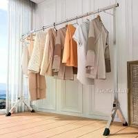 ราคา [ราวคู่] ราวตากผ้าพับได้ ราวตากผ้าสแตนเลส ราวตากผ้า ราวแขวนผ้าสแตนเลส รับน้ําหนักได้มาก ราวตากผ้า กางเกงขาสั้น แร่ ที่ตากผ้า (1731107532299929925)