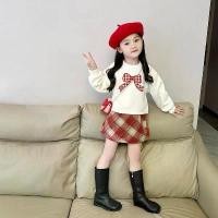 ราคา COCO ROOM ชุดเซ็ทเด็กผู้หญิง เสื้อแขนยาวลายโบว์ เชือกผูกหลัง+กระโปรงลายสก็อต(1411) (1731330677975583066)