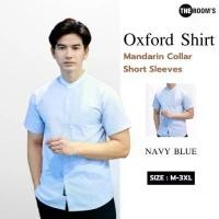 ราคา THE ROOM''S - เดอะรูม เสื้อเชิ้ต คอจีน สีฟ้าคอขาว Oxford แขนสั้น รีดง่าย ใส่สบาย (1731481703761085762)