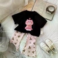 ราคา COCO ROOM ชุดเซ็ทเด็กผู้หญิง เสื้อยืด+กางเกงขาม้า ลายหมี (1218) (1730287222096890202)