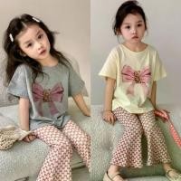 ราคา COCO ROOM ชุดเซ็ทเด็กผู้หญิง เสื้อยืดโบว์+กางเกงขาม้าลายโบว์ แฟชั่นเด็ก(1125) (1730083052056447322)