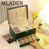 ราคา [COD] MLADEN พร้อมส่ง กล่องใส่เครื่องประดับ กล่องเก็บต่างหู กล่องสินสอด 3 ชั้น พร้อมตัวล็อคกุญแจ ความจุขนาดใหญ่ กันฝุ่น (1731311959171564617)