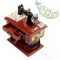 ราคา กล่องดนตรีสไตล์จักรเย็บผ้าขนาดเล็ก กล่องดนตรีหมุนมือวินเทจ กล่องใส่เครื่องประดับ ของขวัญคริสต์มาส ปีใหม่ วันเกิด (1732237191791872062)