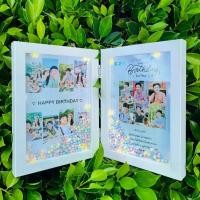 ราคา กรอบรูปมีไฟ บานพับคู่ ขนาด 5x7 นิ้ว ใส่รูปและข้อความตามสั่ง (มีไฟทั้ง 2 ด้าน) ผูกโบว์แดง กรอบรูป เขย่า ติด ไฟ (1730555724698913108)