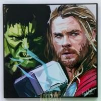 ราคา รูปภาพ Hulk & Thor ฮัค & ธอร์ Avengers อเวนเจอร์ Marvel รูปภาพติดผนัง pop art Marvel กรอบรูป แต่งบ้าน ของขวัญ โปสเตอร์ (1729671743260952841)