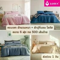ราคา (ลดพิเศษ) Lotus โลตัส ครบเซท ผ้านวม และ ผ้าปูที่นอน (นวมหนา) ขนาด 6 ฟุต ทอ 490 เส้นด้าย (1729508603767130632)