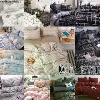 ราคา ❗️ส่งEMS ครบชุด❗️ชุดเครื่องนอน + ผ้านวม ผ้าปูที่นอนมินิมอล สไตล์เกาหลี ลายตาราง สีขาว เทา ฟ้า แดง ดำ กรม muji มูจิ (1732330892949358609)