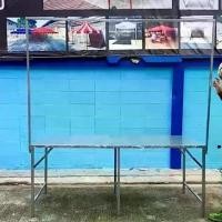 ราคา โต๊ะพับ โต๊ะขายของ โต๊ะตลาดนัด โต๊ะเมทัลชีท แบบมีขาแขวน พับได้ ต่อขยายได้ (1731257785545230468)