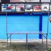 ราคา โต๊ะพับ โต๊ะขายของ โต๊ะตลาดนัด โต๊ะเมทัลชีท แบบมีขาแขวน พับได้ ต่อขยายได้ (1729692792656922756)