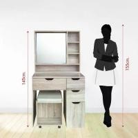 ราคา Global House DELICATO โต๊ะเครื่องแป้ง+สตูล ขนาด 80 CM. BOGIE 80X45X145ซม. สีบีช (1729904069618797445)