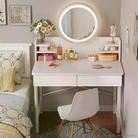 ราคา DelectableDenshop ความคงทน โต๊ะเครื่องแป้ง โต๊ะแต่งหน้า โต๊ะเครื่องแป้งพร้อมกระจก โต๊ะเครื่องสำอาง ขาโต๊ะเป็นเหล็ก รุ่น G-2312/G-2313 (1731114205550709365)