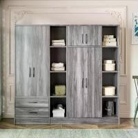 ราคา ตู้เสื้อผ้าขนาดใหญ่ ตู้เสื้อผ้า มีกระจก 6 ประตูและ 2 ลิ้นชัก ตู้เสื้อผ้าตู้เสื้อผ้าประตูอิสระ พร้อมแท่งแขวนและชั้นวาง (1731642814425302804)