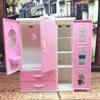 ราคา ★ตู้เสื้อผ้าฝัน ตุ๊กตาบาร์บี้ ตู้เสื้อผ้า เครื่องประดับสำหรับเด็กผู้หญิง รองเท้าและกระเป๋าคริสตัล ของเล่นบ้านเล่น 60 ซม.❄ (1730819620684269812)