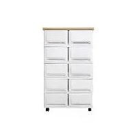 ราคา UP ตู้ลิ้นชักพลาสติก (ท๊อปไม้) SUMO-WOODTOP DUO (5ชั้น) พร้อมล้อ (1729750002869569626)