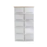 ราคา UP ตู้ลิ้นชักพลาสติก (ท๊อปไม้) SUMO-WOODTOP DUO (5 ชั้น) (1729750003163105370)