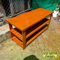 ราคา SLK ชั้นวางทีวีไม้สักแท้ ชั้นวางของ ชั้นไม้สักยาว ขนาด 100*40*สูง50 ซม. สีย้อมไม้สัก (1731270091531062264)