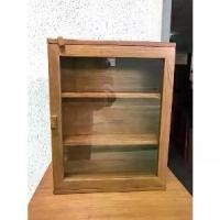 ราคา ตู้เก็บของ ชั้นวางของ ตู้โชว์ ตู้ยา ไม้สักเก่า (1731752970834119130)