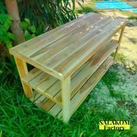 ราคา SLK ชั้นวางทีวีไม้สักแท้ ชั้นวางของ ชั้นไม้สักยาว ขนาด 100*40*สูง50 ซม. งานดิบยังไม่ทำสีใดๆ (1731269960034323448)