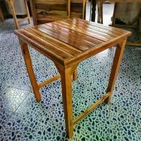 ราคา โต๊ะทานข้าว โต๊ะหนังสือ ไม้สักแท้ ลงสีเคลือบเงากันน้ำ (1731287769455036995)