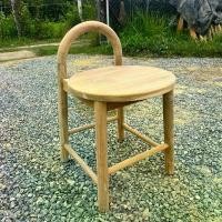 ราคา เก้าอี้สตูล ไม้สัก แบบมินิมอล พนักพิงโค้ง ขากลึงกลม (1730991036202584772)