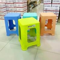 ราคา เก้าอี้เหลี่ยมทรงสูง พลาสติกลายหวาย เก้าอี้สตูล Plastic Stool 31 x 31 x 46 ซม. (1730480522041985490)