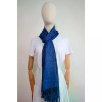 ราคา ผ้าพันคอ ผ้าพันคอสไตล์เกาหลี ผ้าพันคอย้อมครามทอมือ 2 ตะกอ แฟชั่นกันหนาว (1731897576653031022)