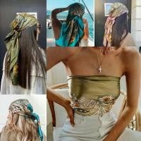 ราคา COD ผ้าพันคอ คลุมไหล่ ที่โพกหัว 90x90 cm ที่คาดอก ผ้าพันอก เกาะอก ฮิญาบ (1731674668292212695)