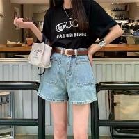 ราคา กางเกงยีนส์ขาสั้น ยีนส์ผู้หญิง ขาสั้นเอวสูง สียีนส์ฟอก ทรงสวยใส่สบาย (1731987317582236658)