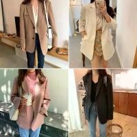 ราคา พร้อมส่ง เสื้อสูท สูททำงาน เสื้อคลุม มีกระเป๋า สูทแฟชั่น สไตล์เกาหลี สูทผู้หญิง สูทสีพื้น Suit ขายดีประจำเดือนนี้ Clothing Women แจ็กเก็ต เสื้อคลุมไหล่ครึ่งตัว แจ็กเก็ตผู้หญิง (1731677697761446583)