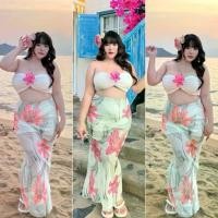 ราคา WP ชุดเซ็ต2ชิ้นทะเลเดือด เสื้อเกาะอก+กระโปรงซีทรูลายดอก ไซส์ใหญ่ สาวอวบ จัดส่งฟรี กทม (1731661167741732701)