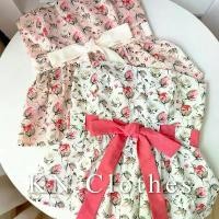 ราคา FG เสื้อเกาะอก ผูกโบว์หน้า สม็อคหลัง ลายดอกไม้ ยึดรูปแบบเดียวกัน (1731843504294495301)