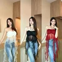 ราคา เสื้อเกาะอก แต่งระบายแมงกระพรุน ผ้ามุ้งเนื้อนิ่มพริ้ว มีซับใน เสริมฟองน้ำ สินค้าดี (1731794920928282181)
