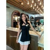 ราคา SET เสื้อเกาะอก+กระโปรง+เข็มกลัดดอกไม้+สายพาดคอ สวยมาก อกเสริมฟองน้ำ มาคู่กับกระโปรงจีบลุกคนนี้ บอกเลย สวยแซบ !!! Women Clothing ผู้หญิง ชุด สูท ยืด กางเกง วอร์ม victoria (1731309760592513349)